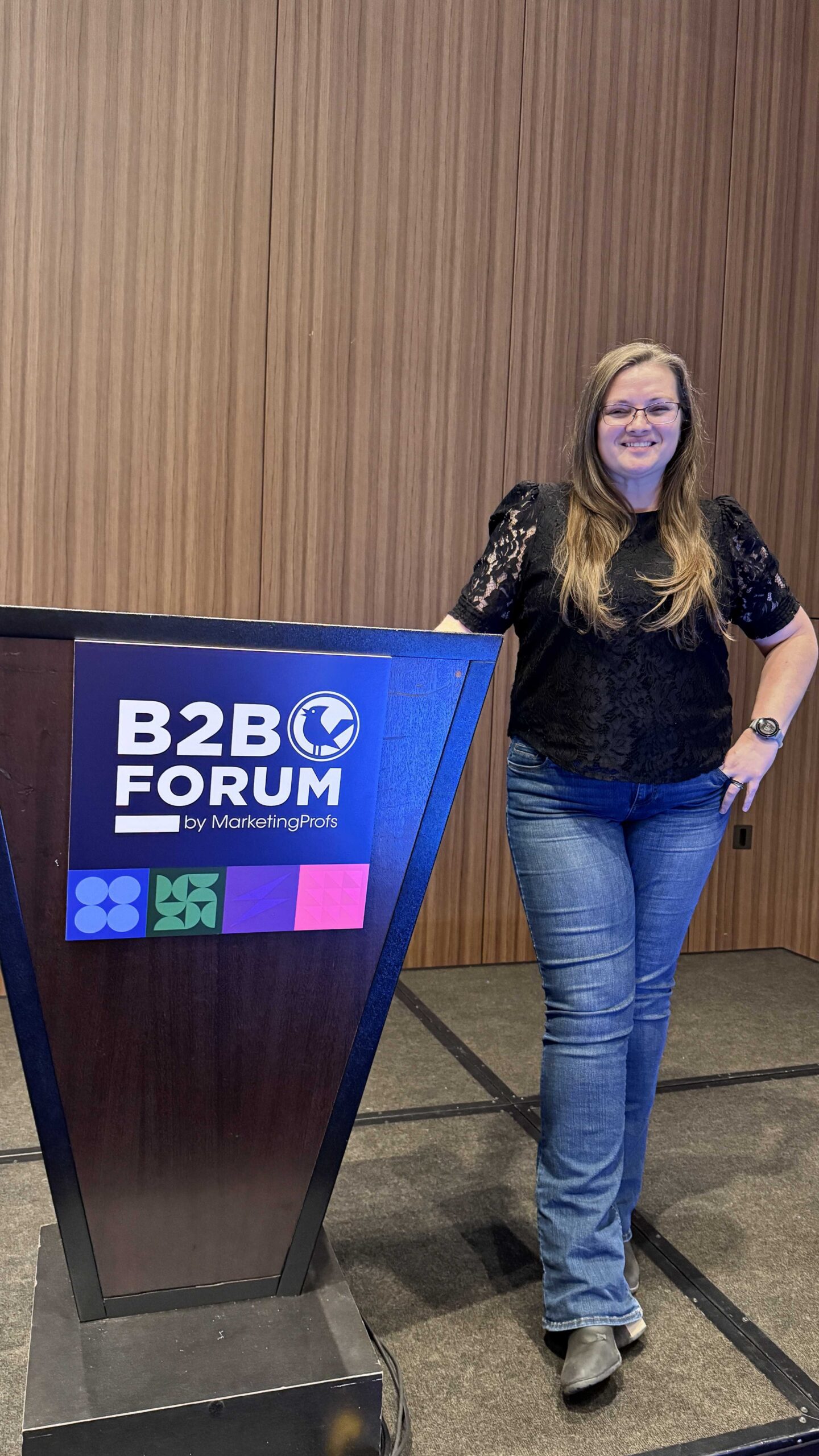 Katie Robbert speaking at B2B Forum by MarketingProfs